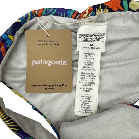NWT PATAGONIA Nanogrip Sunny Tide Bottoms Womens Size Medium Joy Sound Blue - Picture 3 of 6